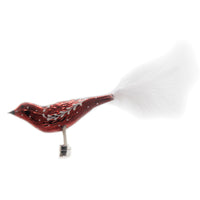 (42555) Golden Bell Collection Red Slavic Scoll Clip On, 2.00 Inch, Ornament Feather Czech Br773