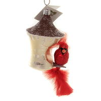 (42558) Golden Bell Collection Perched Cardinal, 4.00 Inch, Ornament Birdhouse Feather Br778