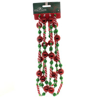 (43019) Christmas Candy Bead Garland W/Red Ball, 96.00 Inch, Tree Decor H2043