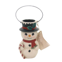 (43211) Christmas Snowman Bucket Head, 5.25 Inch, Carrot Nose Candy Cane Tj8681