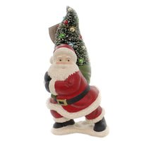 (43383) Christmas Merry & Bright Santa With Tree, 14.00 Inch, Tradition Holiday Tl8752