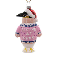 (43578) Holiday Ornament Festive Sweater Penguin, 4.25 Inch, Ugly Christmas F*Ck Fudge Go3123