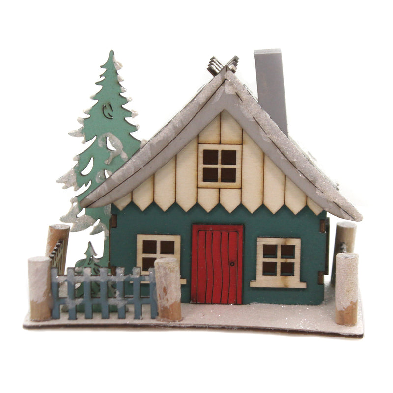 Holiday Ornaments Swiss Chalet Wood Winter Resort Home