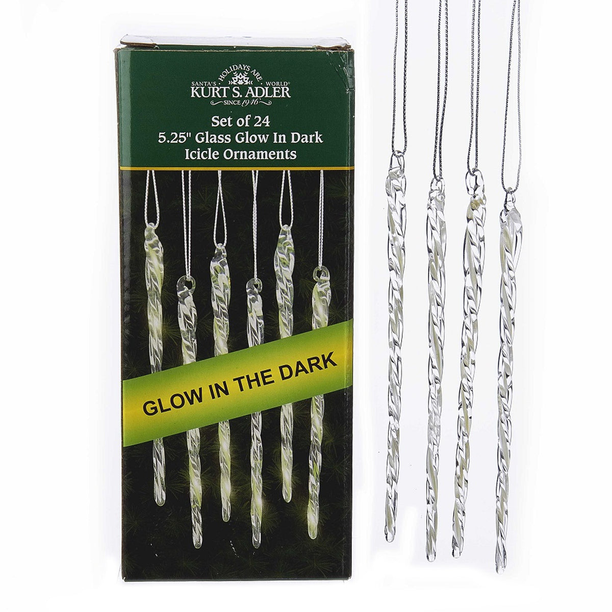 Holiday Ornaments Glow In Dark Icicle - - SBKGifts.com