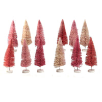 (43816) Christmas Pink Hue Trees, 6.00 Inch, Bottle Brush Bb98p