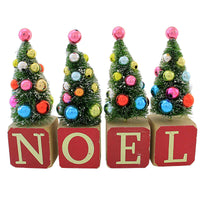 (43820) Cody Foster Noel Toy Block Trees, 6.25 Inch, Small Trees With Ornaments Bb58n