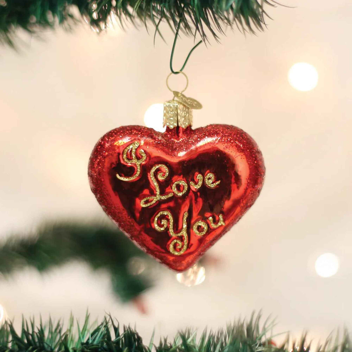 Old World Christmas I Love You Heart - - SBKGifts.com