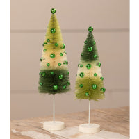 Saint Patricks Green Tri Color Bottle Brush Trees - - SBKGifts.com