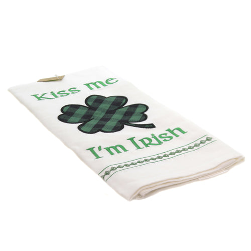 Tabletop Kiss Me I'm Irish Dishtowel - - SBKGifts.com