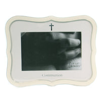 (44146) Religious White Communion Frame, 6.50 Inch, Holy Church Cross 19831