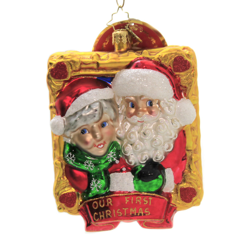 (44204) Christopher Radko Picture Perfect Couples, 5.00 Inch, Santa Mrs Claus 2018 Dated 1019623