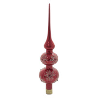 (44310) Christina's World Red Snowflake Tree Topper, 13.00 Inch, Snow Christmas Finial Fin982