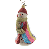 (44325) Joy To The World Rockin' Candy Snowman, 5.00 Inch, Ornament Glitterazzi Rainbow Zkp25651rc