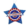 (44376) Bethany Lowe American Glitter Star Ornament, 3.25 Inch, Flag Usa Banner Tf9109