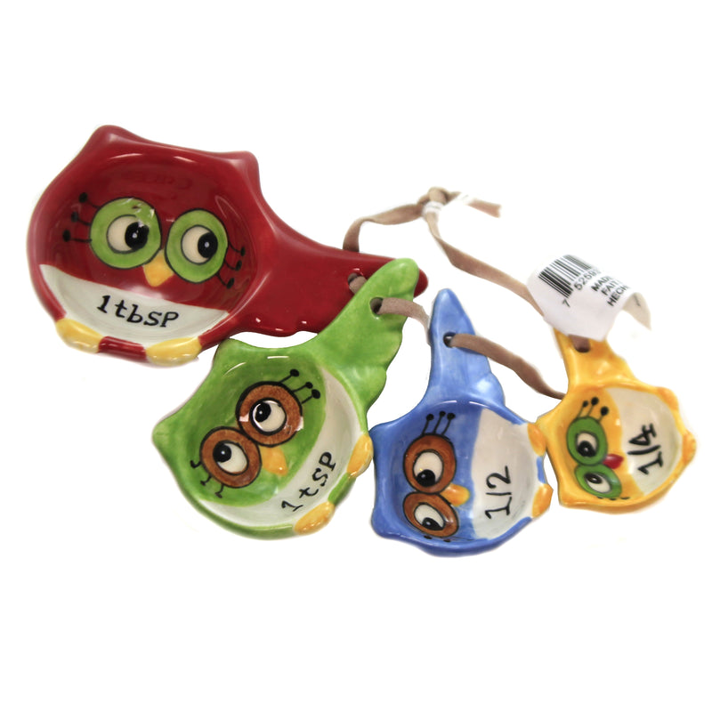 1.75 Inch Owl Measuring Spoons Set Of Four 10910 (44851)