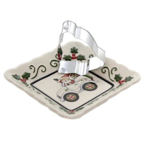 Tabletop Santa In Auto Square Dish - - SBKGifts.com