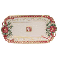 (45107) Tabletop Poinsetta Tray, 10.50 Inch, Christmas Dinner 10293