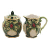 (45123) Tabletop Holly Sugar And Creamer, 4.25 Inch, Christmas Party Dinner 10303