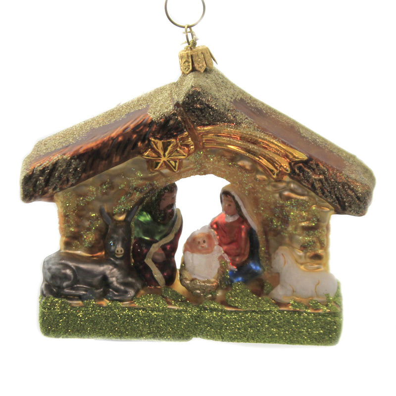 (45175) Holiday Ornaments Nativity Scene, 4.00 Inch, Stable Mary Joseph Baby  Jesus 1676P