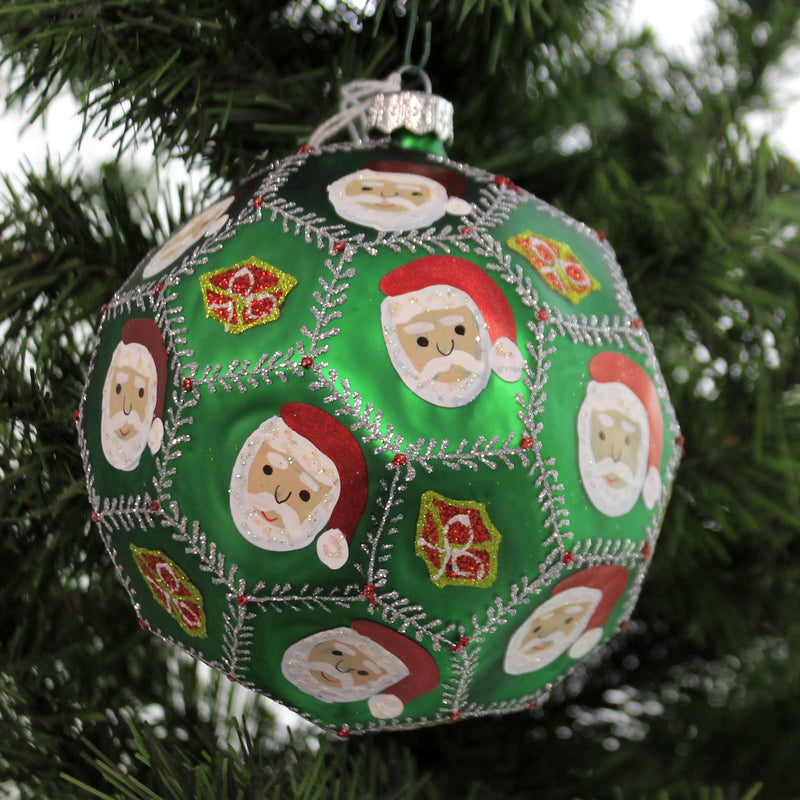 Holiday Ornaments Santa Claus Face Ball - - SBKGifts.com