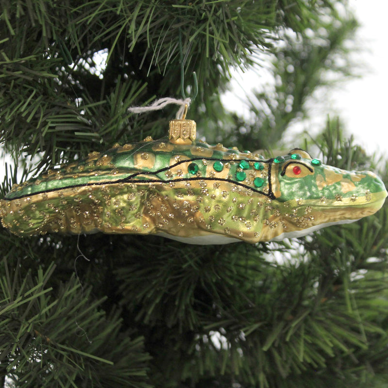 Holiday Ornaments Jeweled Crocodile - - SBKGifts.com