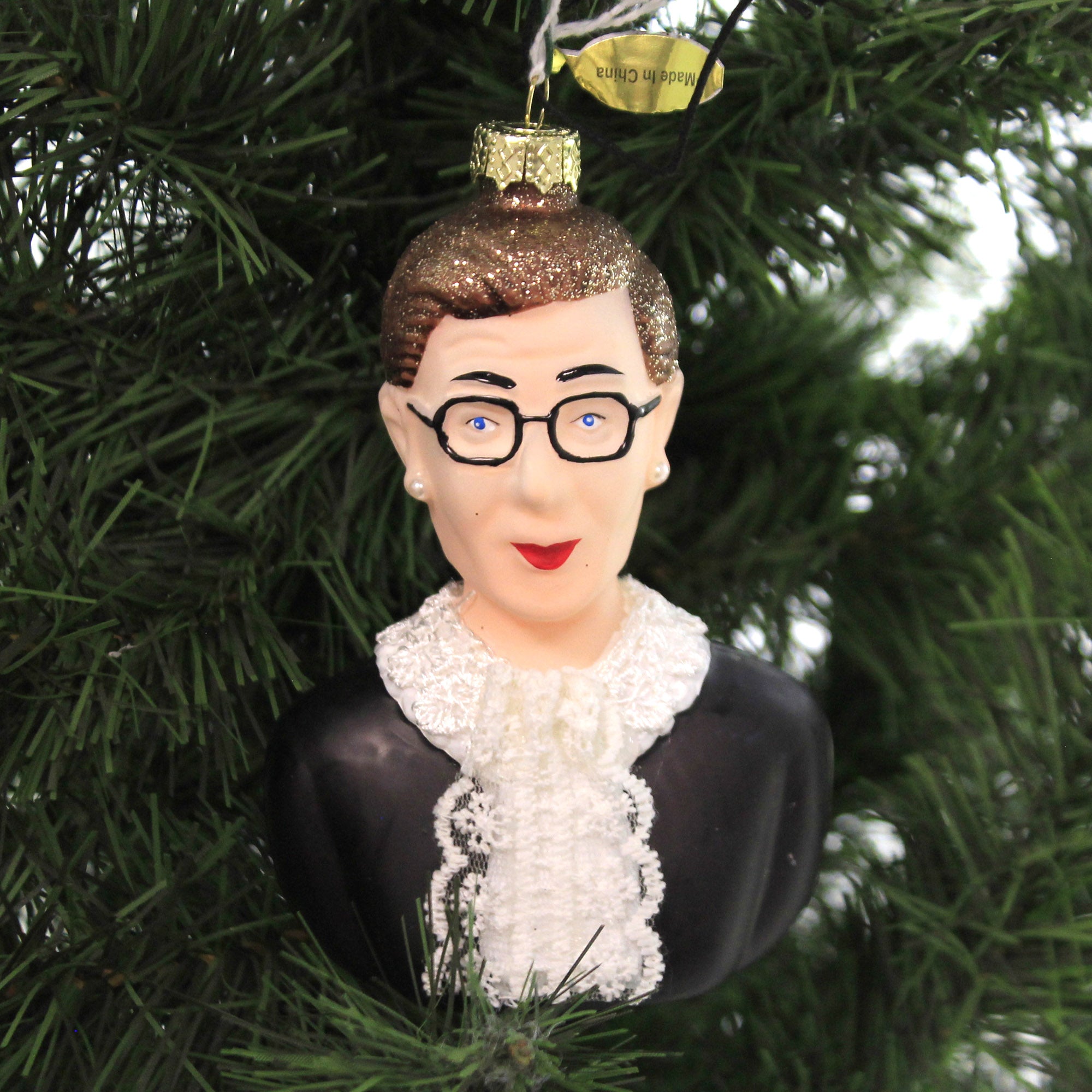 Holiday Ornament Ruth Bader Ginsburg Glass Ornament Supreme Court