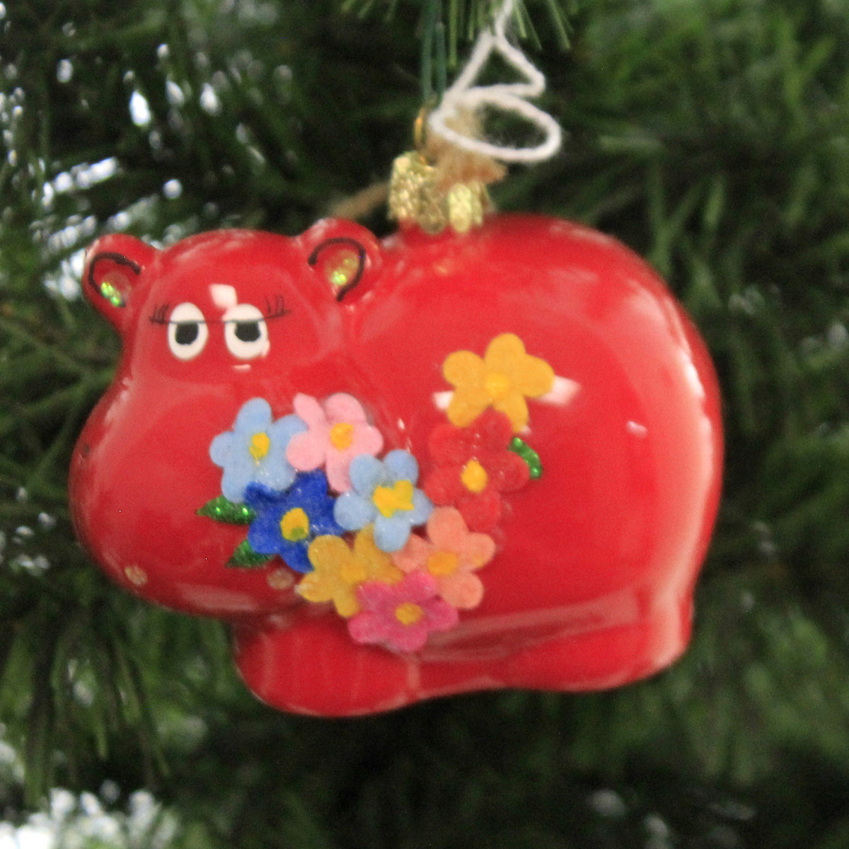 Holiday Ornament Daisy Hippo - - SBKGifts.com