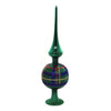 Inge Glas Forest Green Plaid Finial - - SBKGifts.com