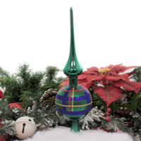 Inge Glas Forest Green Plaid Finial - - SBKGifts.com