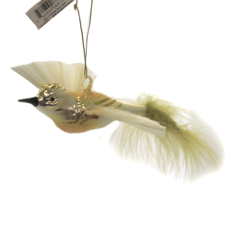 (45586) Inge Glas Yellow Winged Bird, 1.50 Inch, Bird Ornament 10005S020