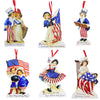 (45715) Bethany Lowe Americana Die Cut Ornaments S/6, 4.50 Inch, Ornament Patriotic Star Stripe Rl6570 Set/6