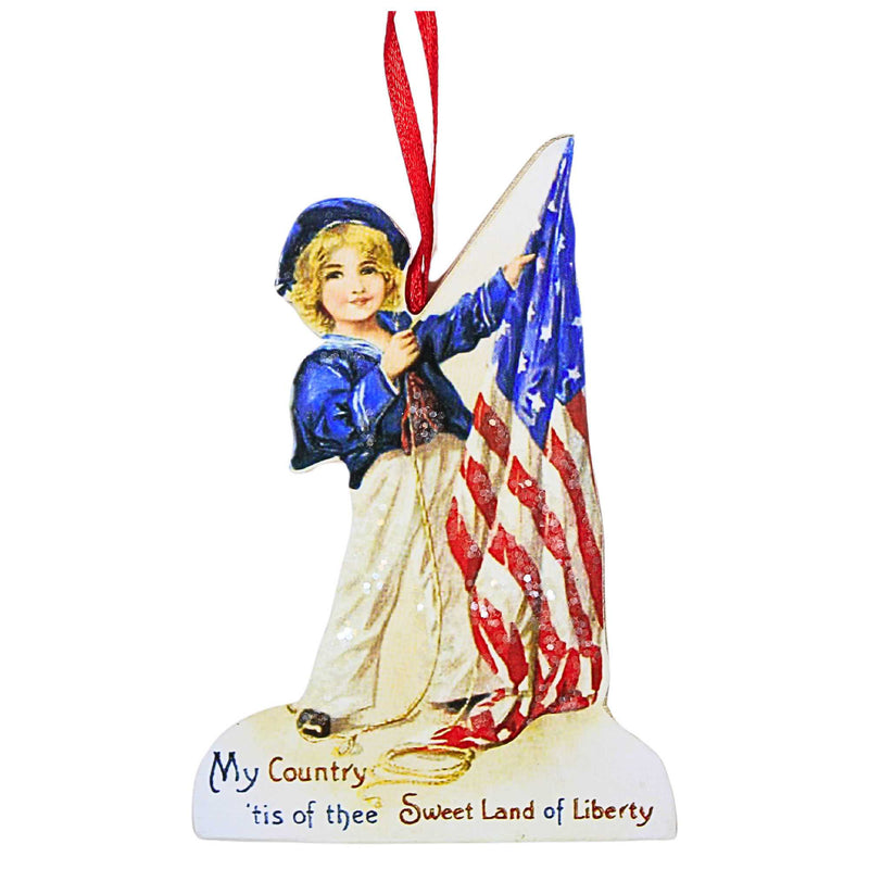 (45715) Bethany Lowe Americana Die Cut Ornaments S/6, 4.50 Inch, Ornament Patriotic Star Stripe Rl6570 Set/6