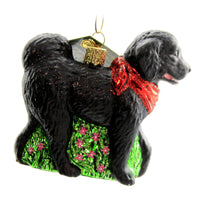 (45766) Old World Christmas Black Doodle Dog, 3.50 Inch, Ornament Faithful Pet 12560.