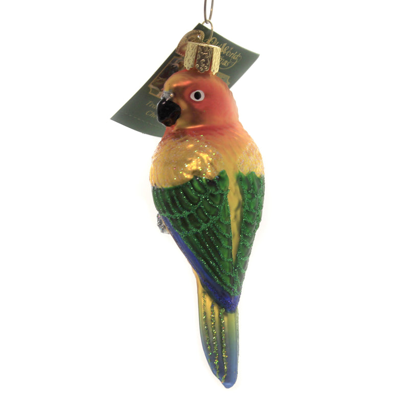 (45779) Old World Christmas Sun Conure, 4.75 Inch, Ornament Vocal Lively 16133