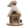 (45791) Ginger Cottages Santa's Workshop, 4.25 Inch, Ornament House Candy Cane 80006