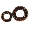 (45829) Halloween Blk/ Orange Bottle Brush Wreath, 11.50 Inch, Various Size Balls 41300B