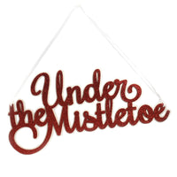 (46148) Christmas Under The Mistletoe Sign, 8.00 Inch, Lowe Holiday Wall Hanging Rl9790