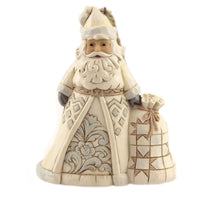 (46202) Jim Shore Santa With Toybag Ornamen, 4.50 Inch, White Woodland 6006586