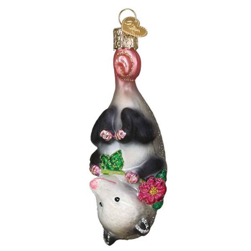Old World Christmas Blossom Opossum - One Ornament 4.25 Inch, Glass - Playing Possem Ornament 12569 (46272)