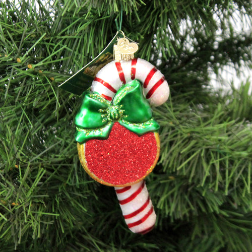 Old World Christmas Candy Cane W/Bow - - SBKGifts.com