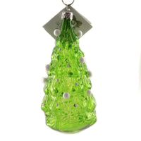 (46506) Golden Bell Collection Green Christmas Tree W/ Decor, 5.00 Inch, Ornament Czech Decorate Ball Nva033