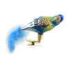 (46509) Golden Bell Collection Turquoise & Gold Parrot Clip On, 2.00 Inch, Ornament Tropical Bird Br513