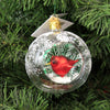 Golden Bell Collection Clear Ball With Cardinal - - SBKGifts.com