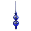 (46572) Golden Bell Collection Shiny Blue Finial W/ Snowflake, 13.00 Inch, Christmas Tree Topper Tt732