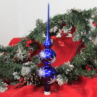 Golden Bell Collection Shiny Blue Finial W/ Snowflake - - SBKGifts.com