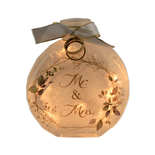 Stony Creek Mr & Mrs Pre Lit Round Jar - - SBKGifts.com