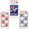 (46840) Red And White Kitchen Cherries Or Cherry Pie Towels, 24.00 Inch, Set/3 100% Cotton Retro Design Vl75*Vl74*Vl84 S/3