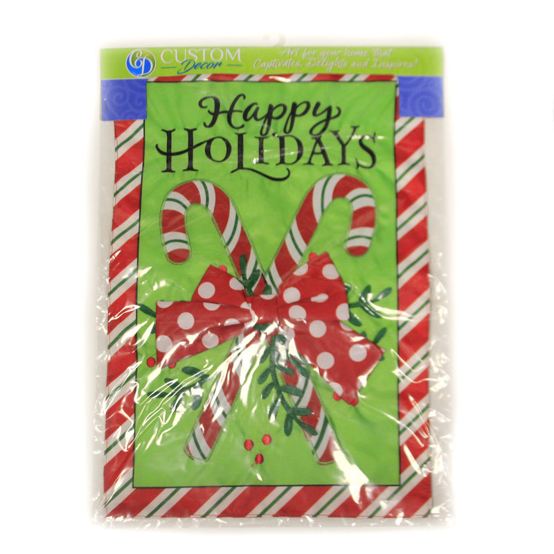 Home & Garden Candy Cane Applique Flag - - SBKGifts.com