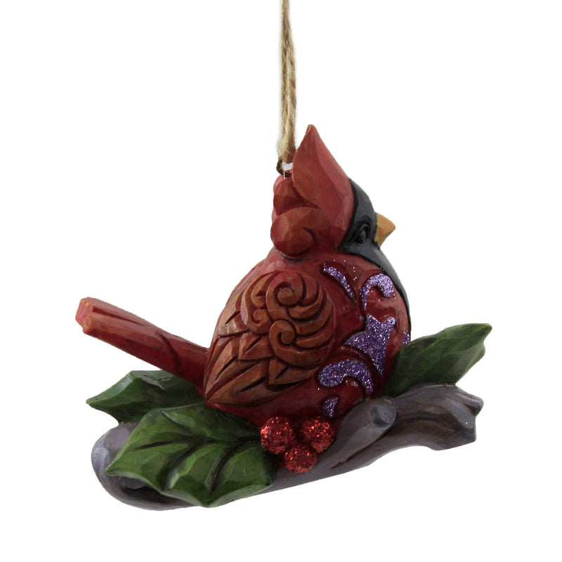 Jim Shore Cardinal On Branch Ornament - - SBKGifts.com