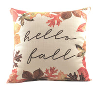 (47266) Little Birdie Hello Fall Pillow, 16.00 Inch, Colorful Leaves Home Decor Fal0024